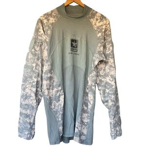 Massif US Army Combat Shirt Mens L Cotton Rayon ACU Camo Tactical Military ACS
